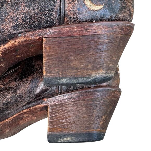 Circle G Womens Western Dragonfly Embroidered Boots Square Toe Brown Size 7.5 M - Picture 14 of 16